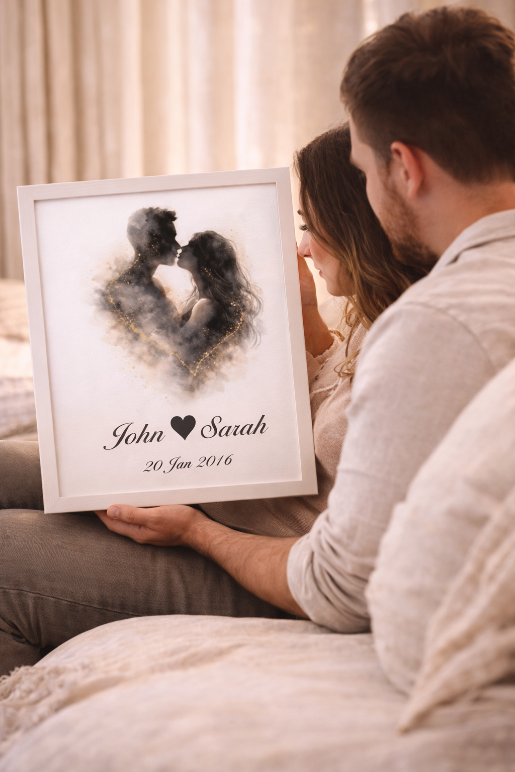 Dearloom Personalised Couple Wall Art with Names | Romantic “You & Me” Print | Anniversary Gift for Partner | Custom Love Poster A4 A3