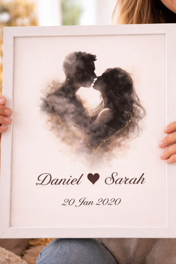 Dearloom Personalised Couple Wall Art with Names | Romantic “You & Me” Print | Anniversary Gift for Partner | Custom Love Poster A4 A3